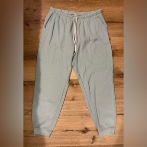 Aerie Waffle Knit Jet Sweet Elastic Waistband Drawstring Joggers in Coastal Blue